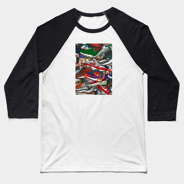 patterns all checklist shoes 3 Baseball T-Shirt by rajibdeje@gmail.com